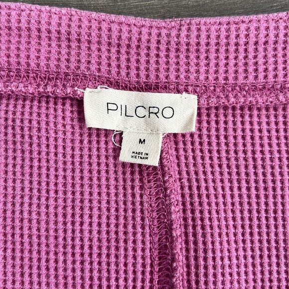 PILCRO Moira Waffle Knit Sweater Medium Oversized Slouchy Faded Pink Purple Boho - Picture 2 of 9